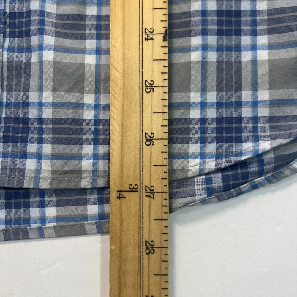 Vineyard Vines Performance OTG  Mens Size XS Long‎ Sleeve Blue Plaid Shirt Logo